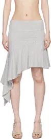 Belle The Label Gray & White Flounce Miniskirt In Grey Stripe
