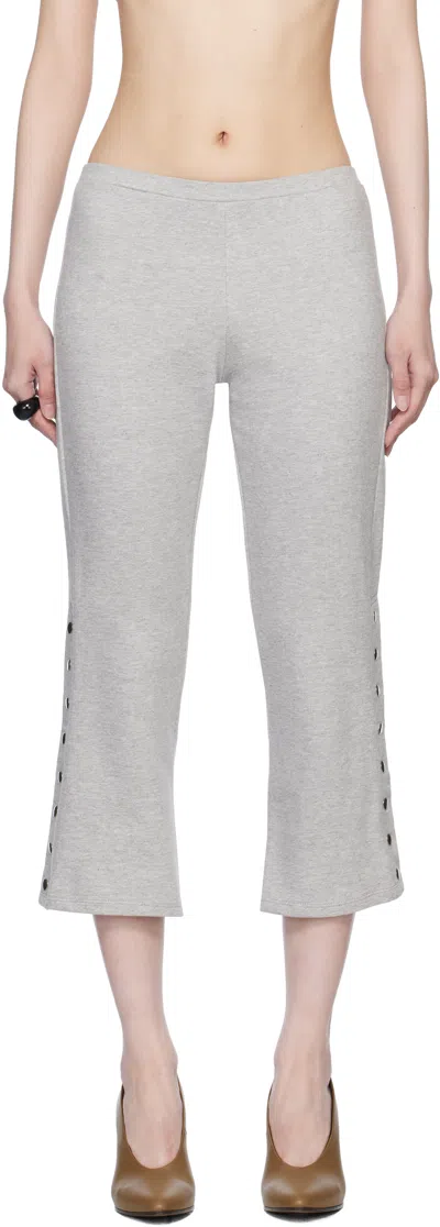 Belle The Label Gray Gemma Capris Lounge Pants In Mist