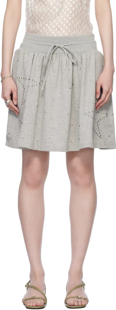 Belle The Label Gray Stella Miniskirt In Mist