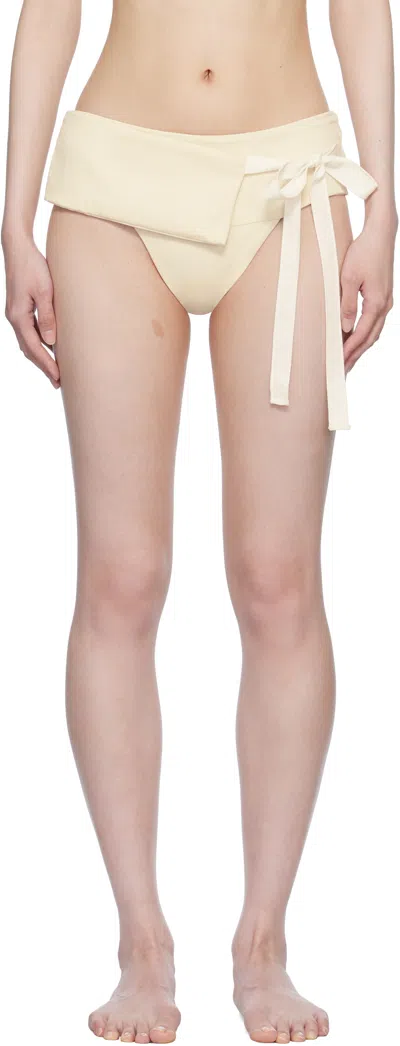 Belle The Label Off-white Thea Bikini Bottom In Cream
