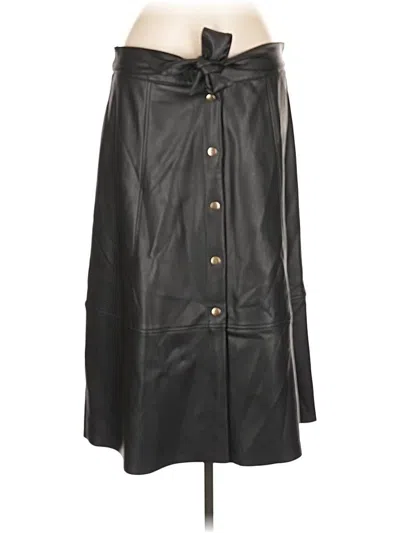 Pre-owned Belle Vere Faux Leather Skirt In Black