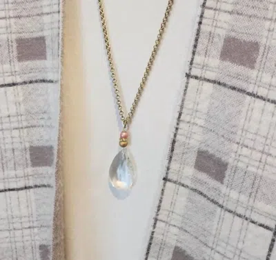 Belle Via Women's Chandelier Crystal Necklace In Gold/infinity In Gray