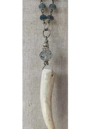Belle Via Women's Deer Antler Necklace In Silver/infinity In Metallic