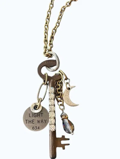 Belle Via Women's Vintage Skeleton Key Necklace In Gold/infinity In Metallic