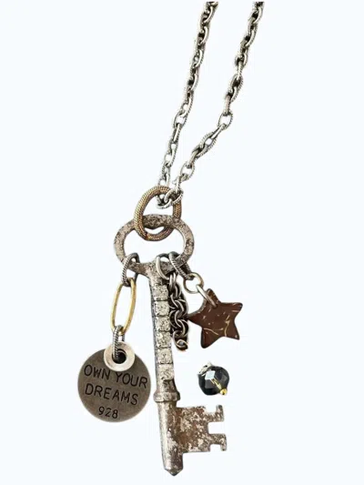 Belle Via Women's Vintage Skeleton Key Necklace In Silver/infinity