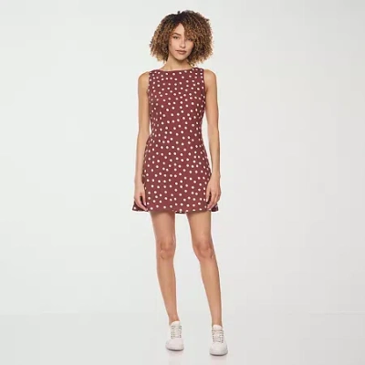 Belle Vie Womens Scoop Neck Sleeveless Sheath Dress In Brown