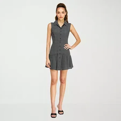 Belle Vie Womens Sleeveless Shirt Dress In Black