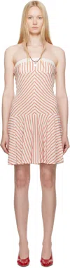 Belle White & Orange Claro Minidress