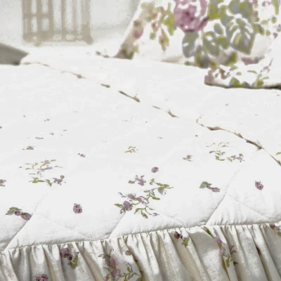 Belledorm Rose Boutique Fitted Bedspread (ivory/pink/green) (full) (uk In White
