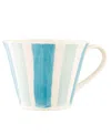 Belleek Pottery Flared Striped Mug In Ivory,multi
