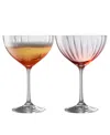 Belleek Pottery Galway Crystal Erne Cocktail / Saucer Champagne Set Of 2 In No Color