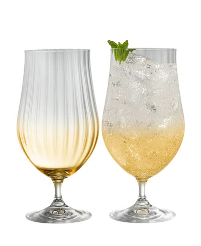 Belleek Pottery Galway Crystal Erne Craft Beer, Cocktail Set Of 2 In Transparent