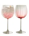 BELLEEK POTTERY GALWAY CRYSTAL ERNE GIN TONIC GLASSES, SET OF 2