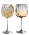 BELLEEK POTTERY GALWAY CRYSTAL ERNE GIN TONIC GLASSES, SET OF 2