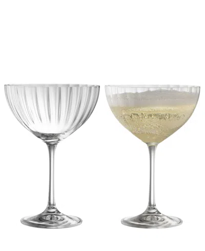 Belleek Pottery Galway Crystal Erne Saucer Champagne Glasses, Set Of 2 In No Color