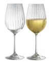 BELLEEK POTTERY GALWAY CRYSTAL ERNE WINE GLASSES, SET OF 2