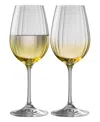 BELLEEK POTTERY GALWAY CRYSTAL ERNE WINE GLASSES, SET OF 2