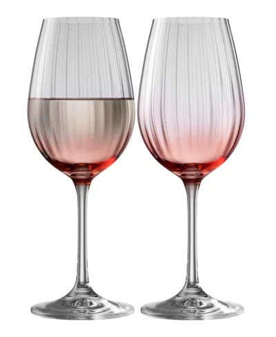 Belleek Pottery Galway Crystal Erne Wine Glasses, Set Of 2 In Transparent