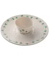 Belleek Pottery Shamrock Chip & Dip