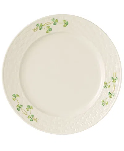 Belleek Pottery Shamrock Dinner Plate In Multi