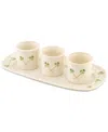 Belleek Pottery Shamrock Dip Bowls, 4 Pieces