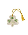 Belleek Pottery Shamrock Shaped Ornament In Open White