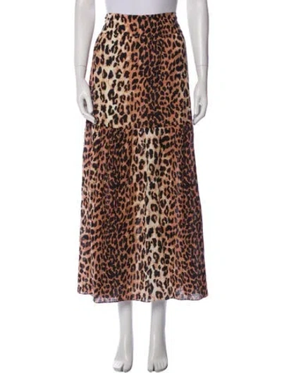 Pre-owned Bellerose Animal Print Long Skirt In Neutral