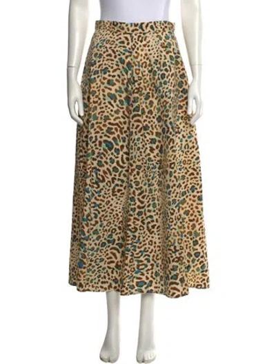 Pre-owned Bellerose Animal Print Long Skirt W/ Tags In Multicolor
