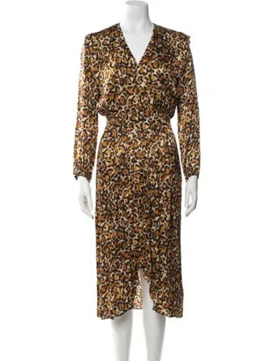 Pre-owned Bellerose Animal Print Midi Length Dress In Multicolor
