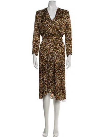 Pre-owned Bellerose Animal Print Midi Length Dress In Multicolor