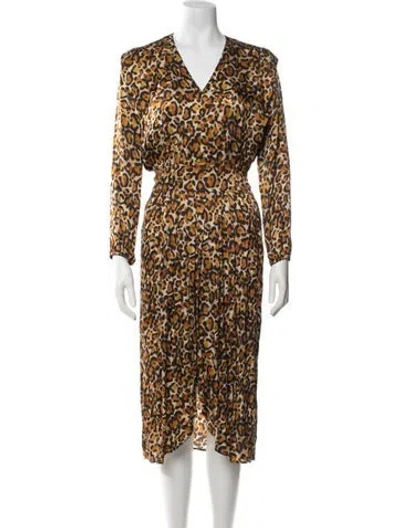 Pre-owned Bellerose Animal Print Midi Length Dress W/ Tags In Multicolor