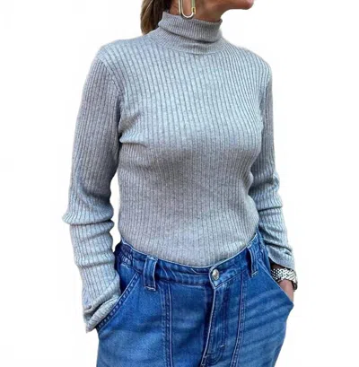 Bellerose Anoy Turtleneck Top In Silver In Gray