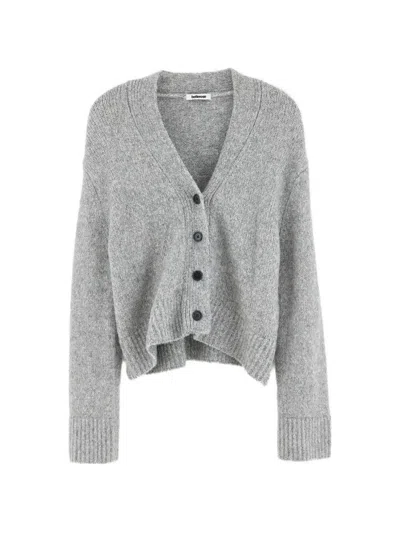Bellerose 아오스크 V넥 골지 트리밍 가디건 In Gray