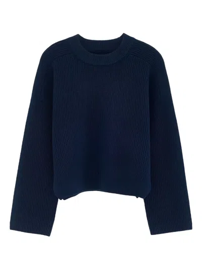 Bellerose Kids' Awa Ribbed-knit Jumper In Blue