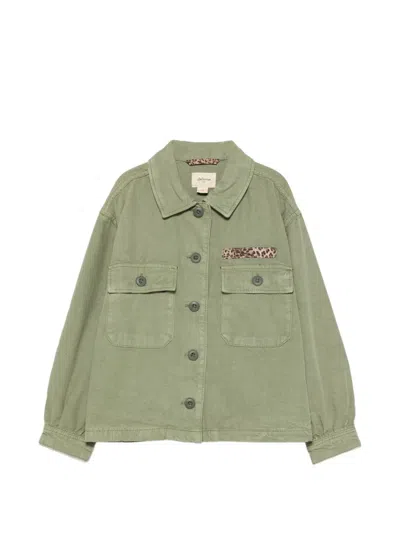 Bellerose Kids' Azucar Button-front Overshirt In Green