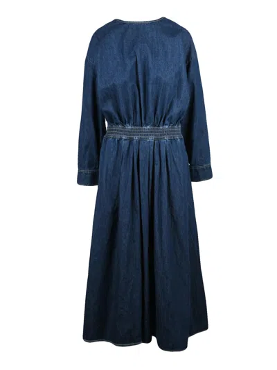 Bellerose Blue Cotton Zip Shirt-sleeve Denim Dress In Black