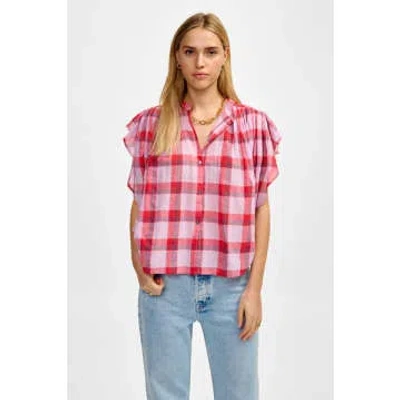 Bellerose Chaos Check A Blouse In Pink