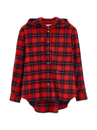 Bellerose Check Hooded Shirt In Multi