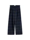 Bellerose Check-pattern Wide-leg Trousers In Blue