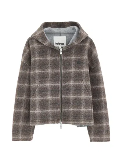 Bellerose 체크 패턴 후드 집업 In Brown