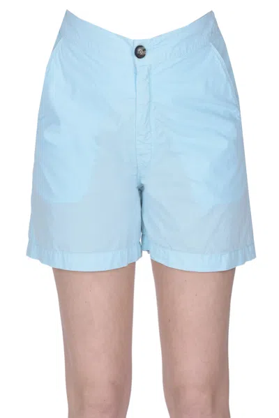 Bellerose Cotton Shorts In Aquamarine