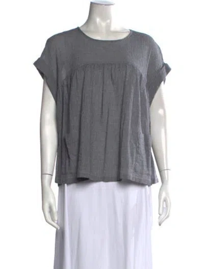 Pre-owned Bellerose Crew Neck Short Sleeve Top In Grey