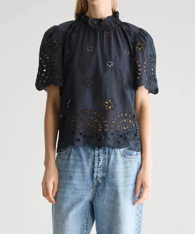 Bellerose Darlene Top In Black In Blue