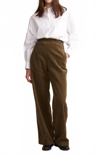 Bellerose Davis Flared Pant In Army In Transparent