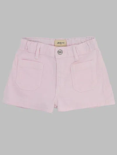 Bellerose Cotton Denim Shorts In Pink