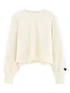Bellerose Fabina Speckled Raglan-sleeve Sweatshirt In White