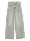 Bellerose Faded-effect Wide-leg Jeans In Blue