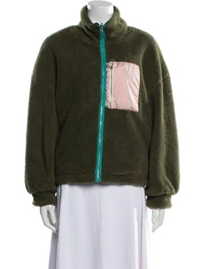 Pre-owned Bellerose Faux Fur Jacket In Green