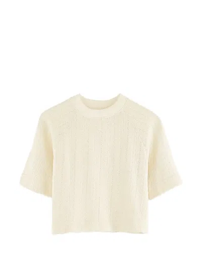 Bellerose Kids' Faves Pointelle-knit T-shirt In Neutral