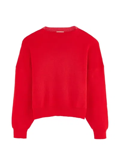 Bellerose Kids' Fine-knit Angilo Sweater In Red
